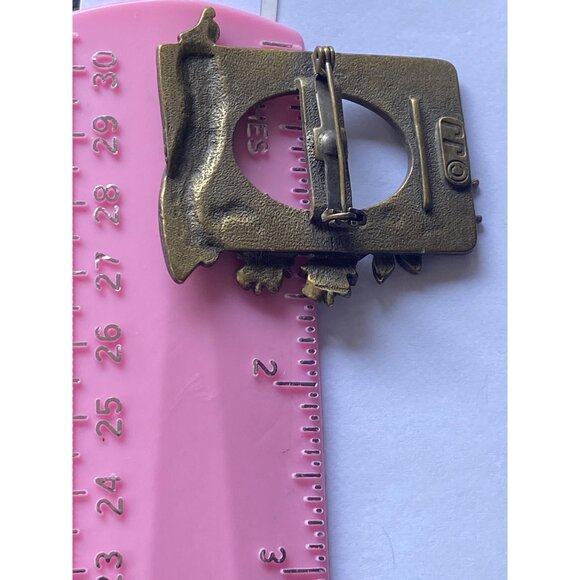 Grandma JJ Gold-Tone Brooch With Roses And Oval Frame Design J0204 - Picture 8 of 8